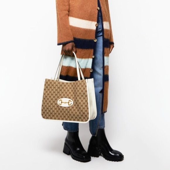 Gucci Horsebit 1955 Original GG Canvas & Leather Medium Tote Bag - Picture 11 of 11